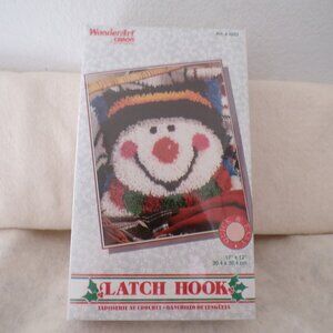 WONDER ART by Caron "SNOWY SNOWMAN” Latch Hook KIT 12" X 12" #4663 New